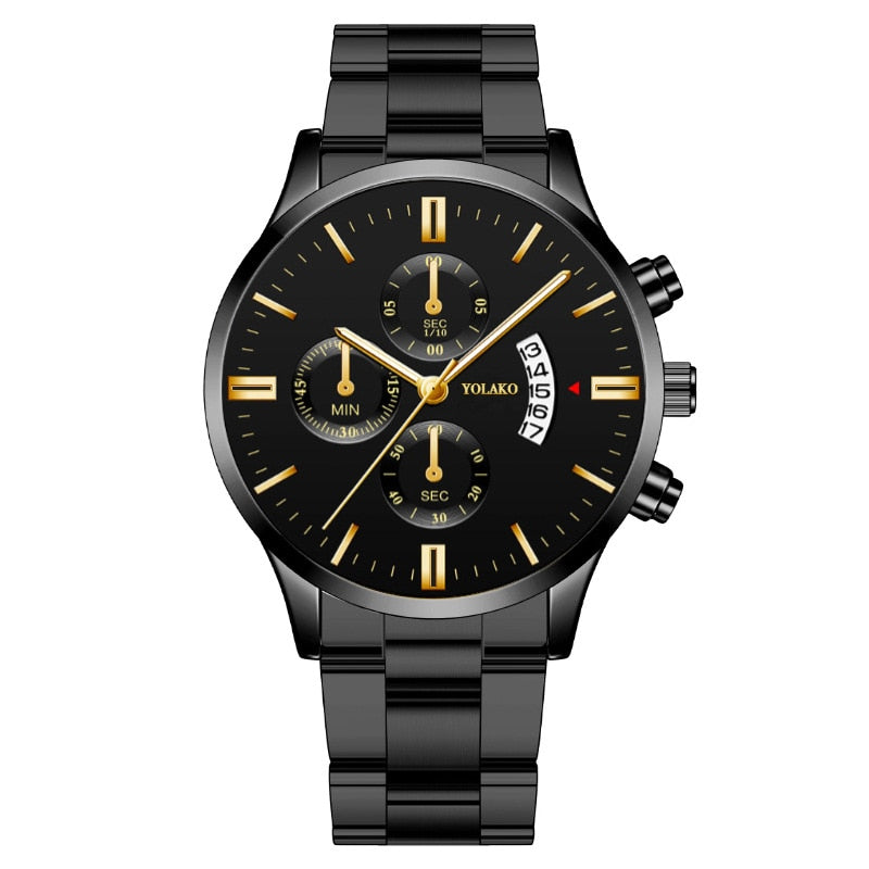 Luxury Calendar Quartz Stainless Steel Watch