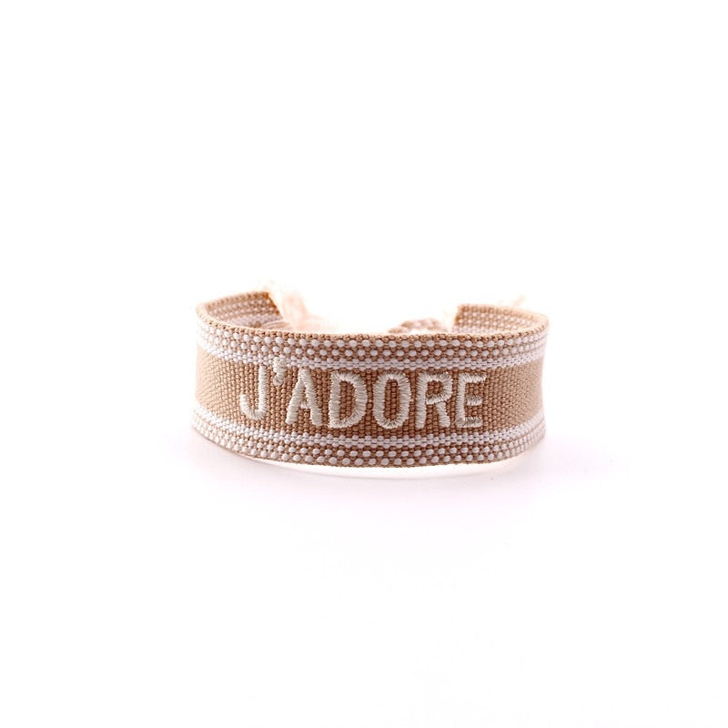 Bohemia Embroidery Letters Woven Tassel Bracele