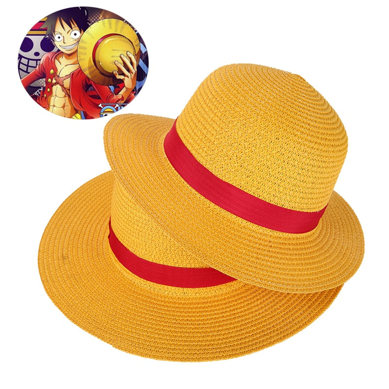 One Piece Cap Straw Hat Neck String Luffy Flat Hats - Jeglowstore