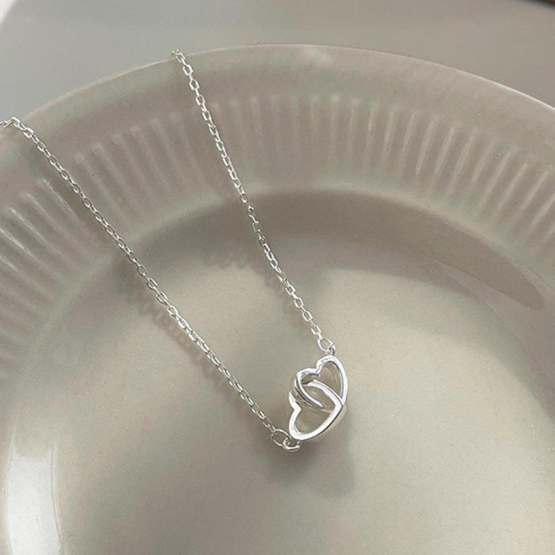 New Silver Color Double Heart Bracelet