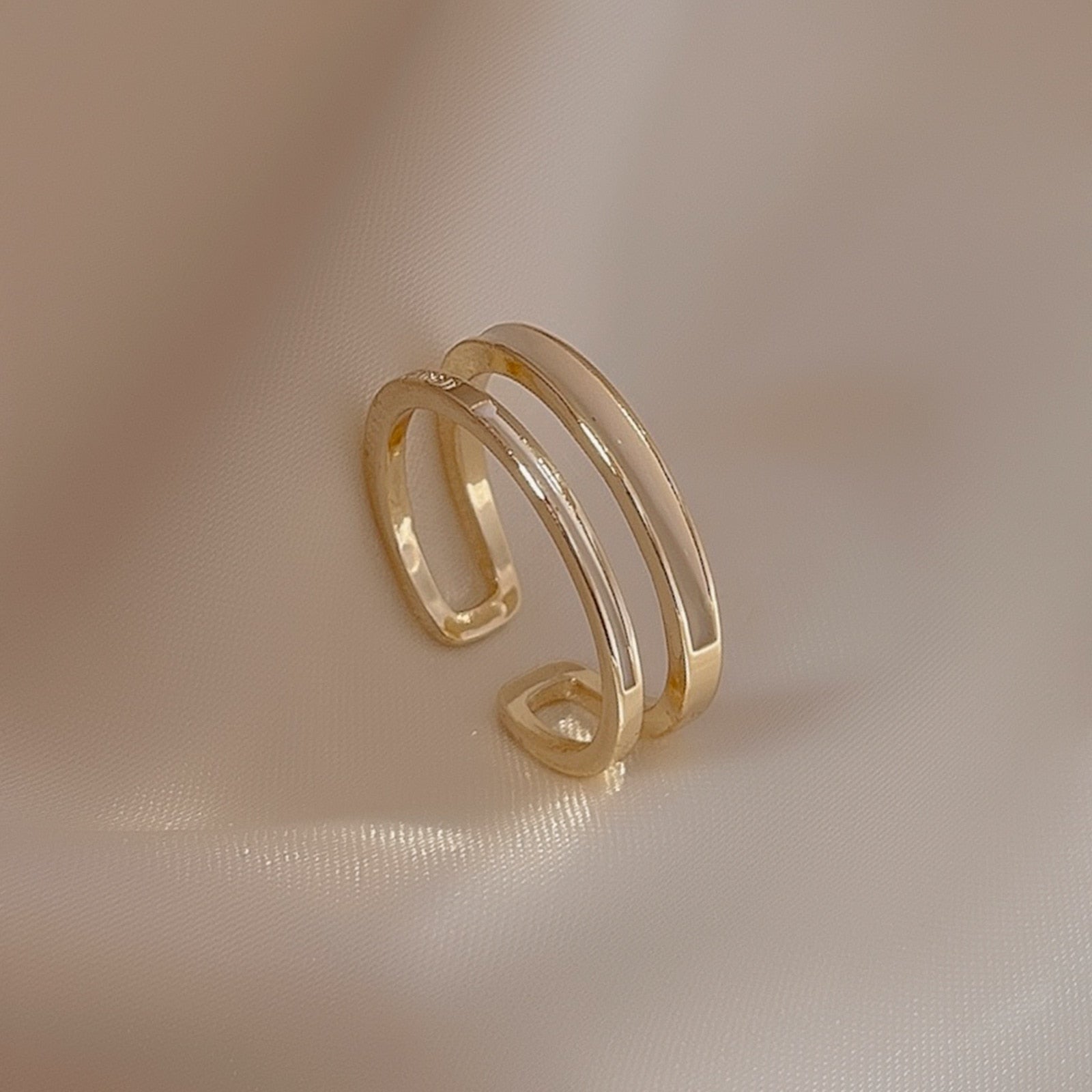 LATS French Retro Drop Glaze Gold Color Open Ring - Jeglowstore