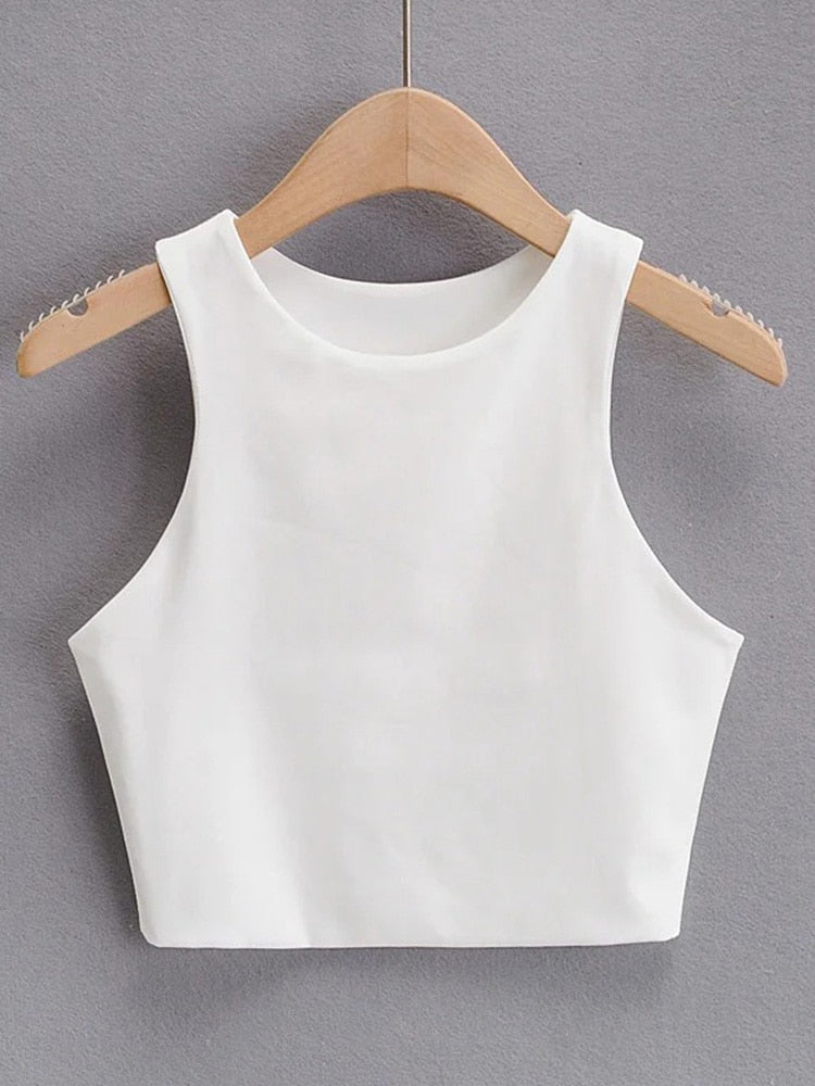 Sexy Slim Tops O-nek Mouwlose Dubbel Nylon Tank Top