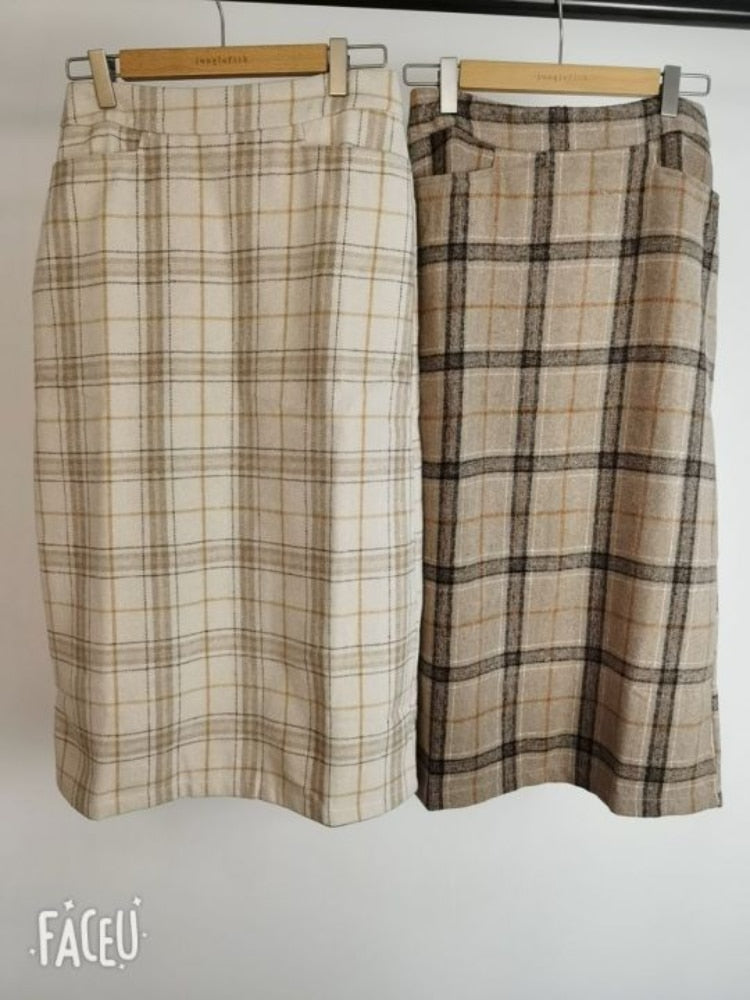 Woolen Women Skirts Maxi Pencil Skirt