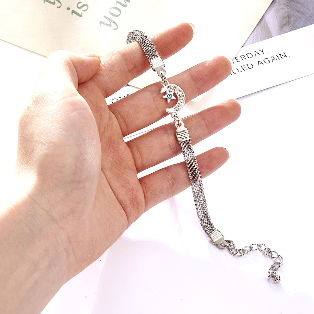 Rhinestone Infinity Pendant Charm Bracelet