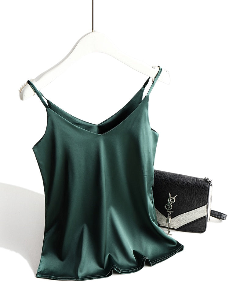 AOSSVIAO Spaghetti Strap Top Women Halter V Neck