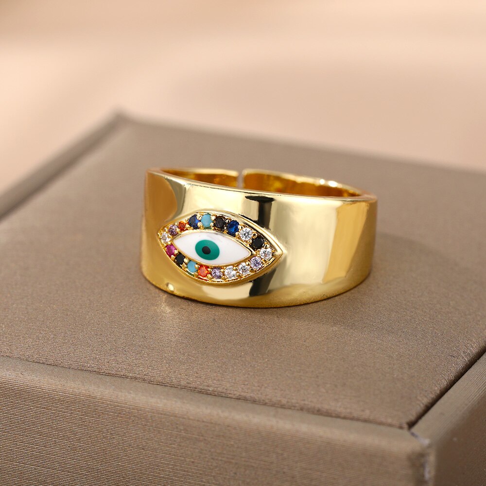 Colorful Enamel Adjustable Open Stainless Steel Ring - Jeglowstore