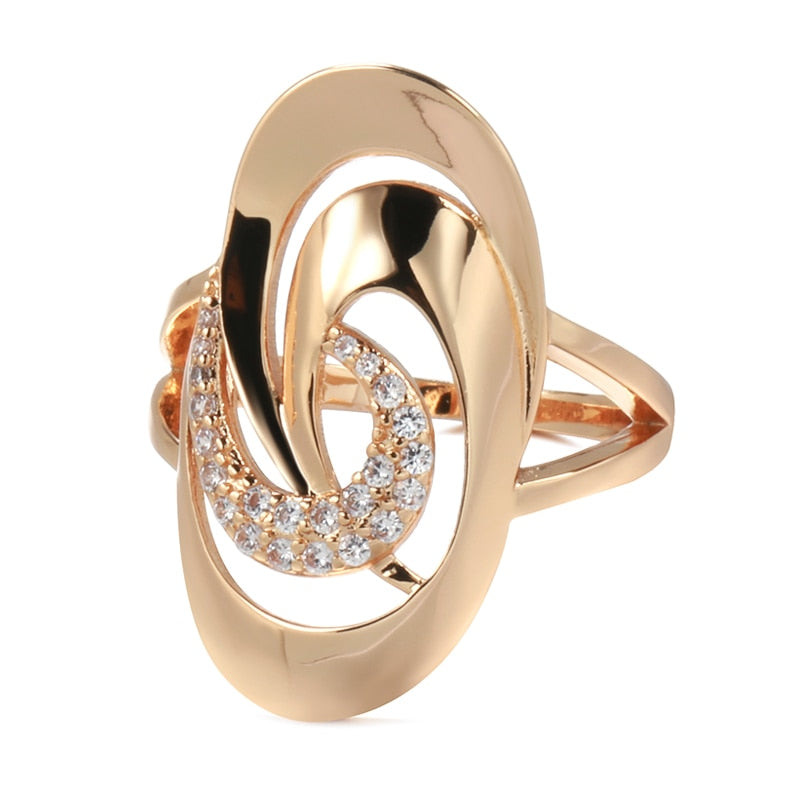 Rose Gold Big Natural Zircon Ring