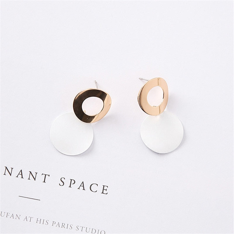 Big Black Flower Hanging Earrings For Women Exaggerated Rock Personality