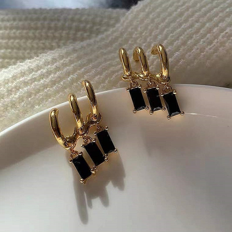 Korean Four-Prong Setting CZ Earing Claw Ear Hook Clip