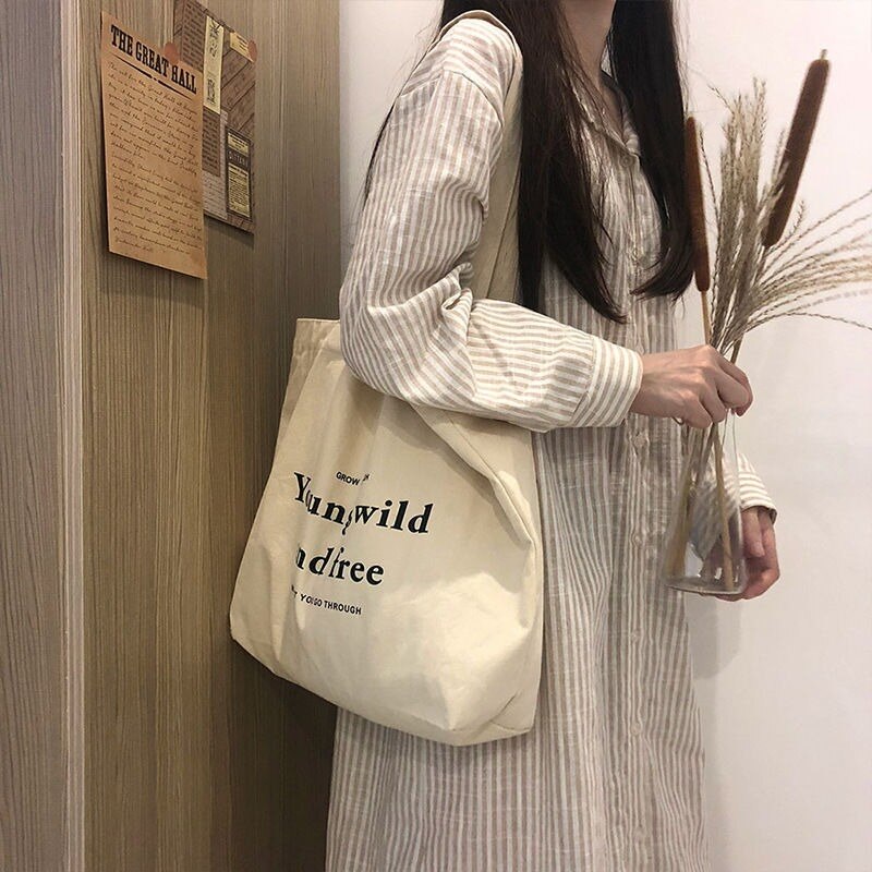 Cheap Casual Large Capacity Shoulder Bags Shopper Canvas