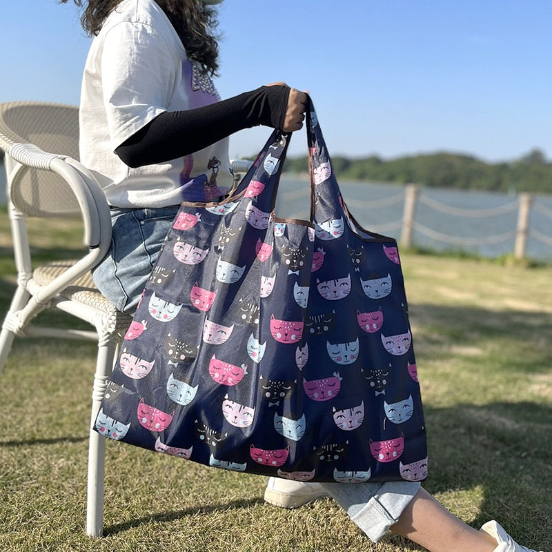 Reusable Large Cartoon Folding Washable Shopping Bag - Jeglowstore