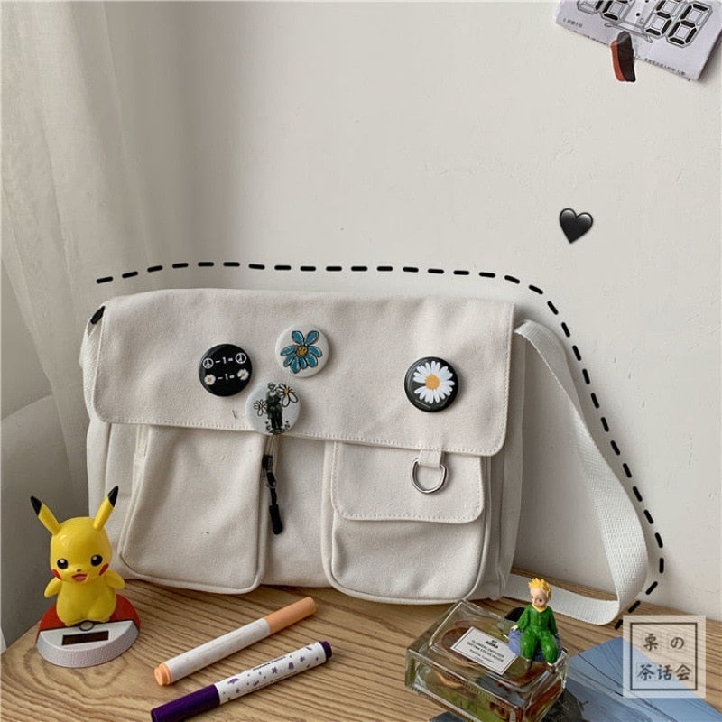 Fashion Women Canvas Shoulder Bag Large Capacity Crossbody