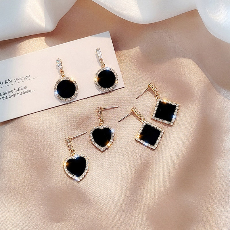 LATS Trend Rhinestone Geometric Drop Earrings for Women