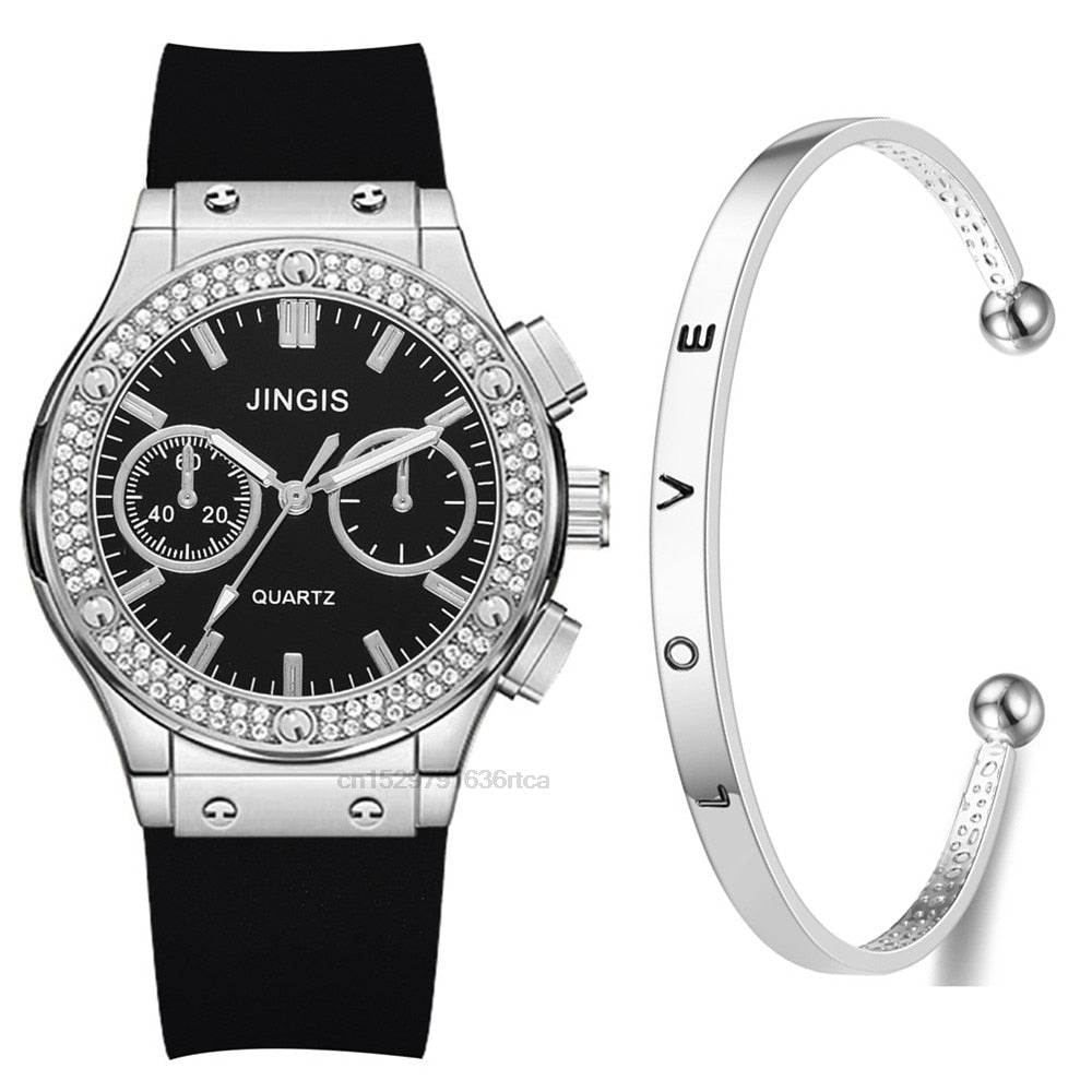 Luxurious Brand Casual Diamond Female Quartz Wristwatch