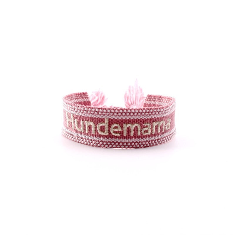 Bohemia Embroidery Letters Woven Tassel Bracele