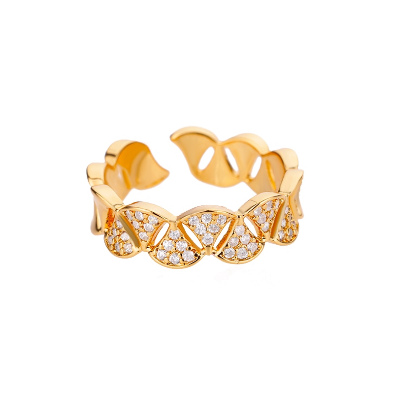 Lightning Stainless Steel Gold Plated Finger Ring