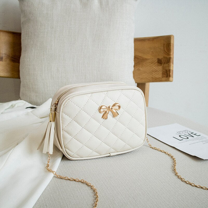New Fashion Tassel Trend Lingge Embroidery Small Messenger Bag For Women