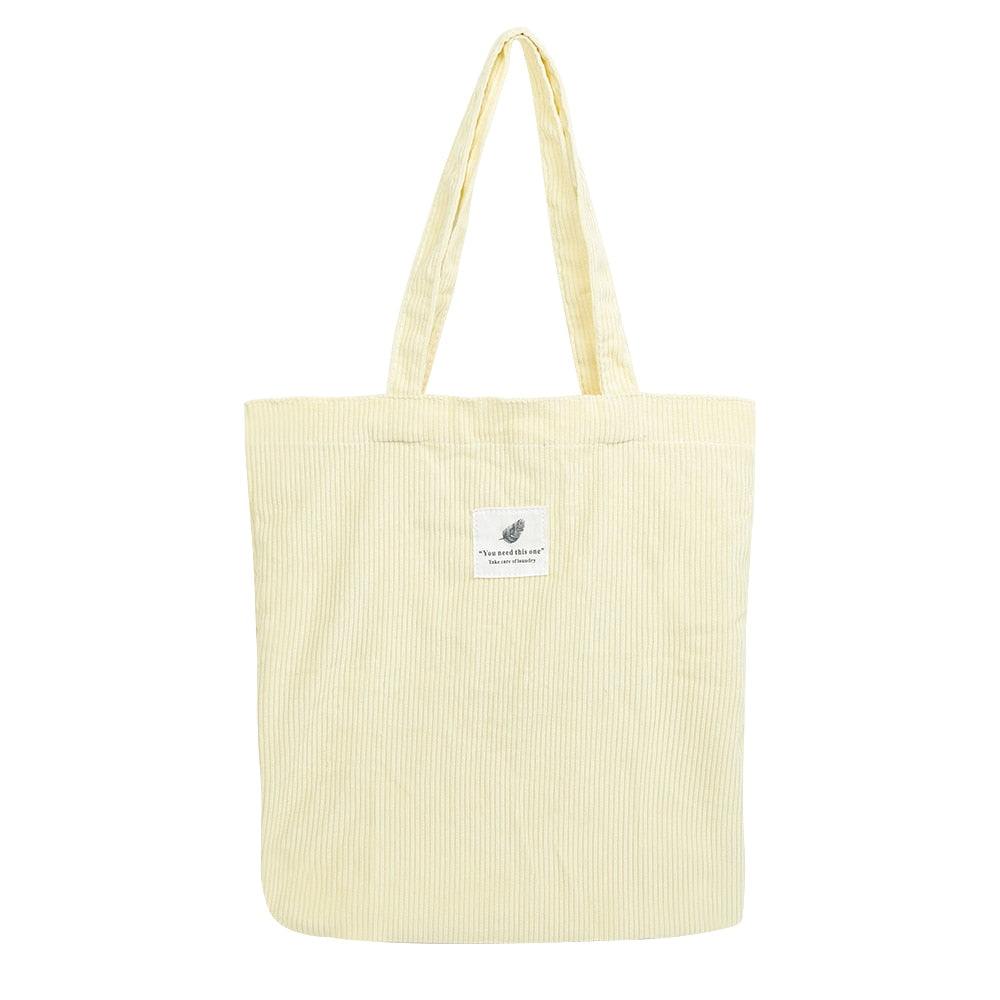 Corduroy Bag for Women Shopper Handbags