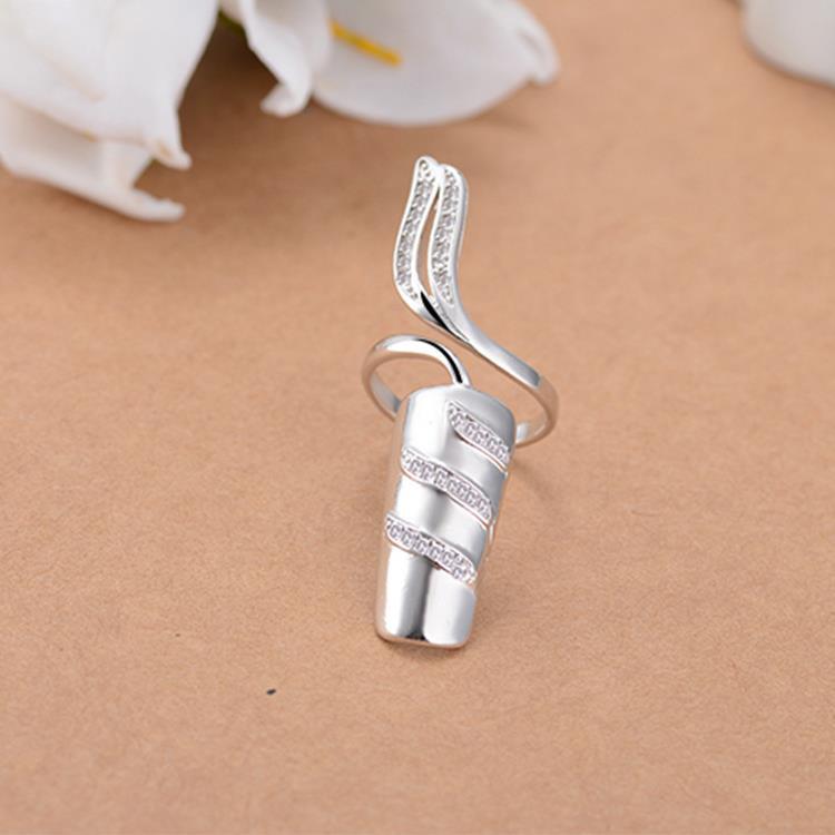 Korean Crystal Geometric Adjustable Ring