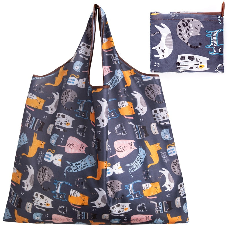Big Size Thick Nylon Large Tote ECO Reusable Polyester Portable Shoulder Women's Handbags Folding Pouch Shopping Bag Foldable