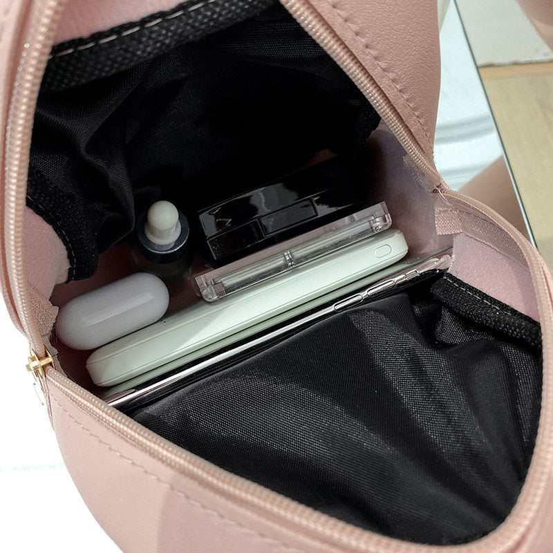 PU Leather Mini Women Backpack Multi-Function Bag