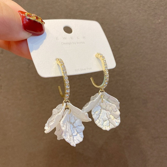 LFashion Full Crystal Simulated Pearl Tassel Drop Earring