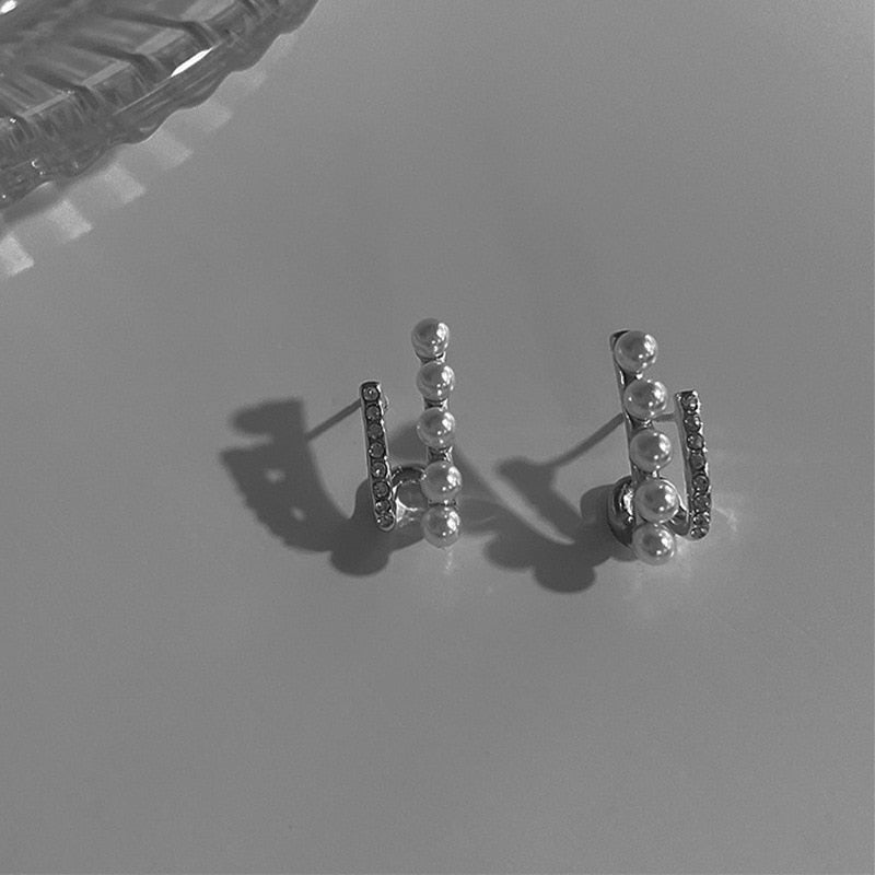 LATS Irregular U-shaped Gold Color Earrings