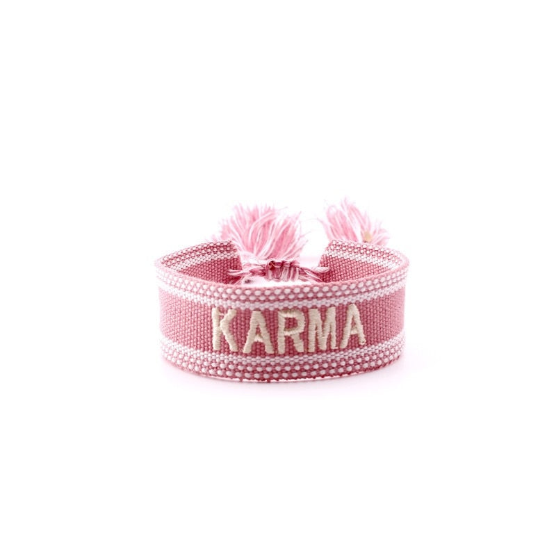 Bohemia Embroidery Letters Woven Tassel Bracele