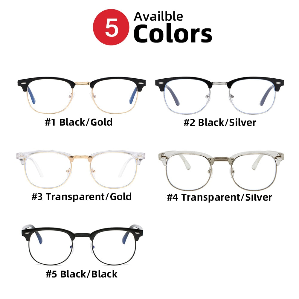 VIVIBEE Classic Semi Rimless Anti Blue Light Blocking Glasses