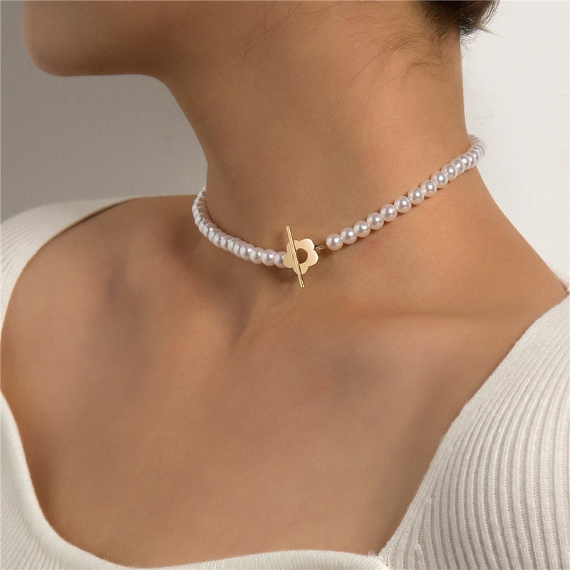 Luxury Black Crystal Glass Bead Chain Choker Necklace