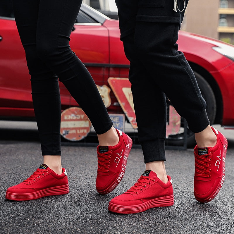 Vulcanized Lace-up Casual Shoes Breathable