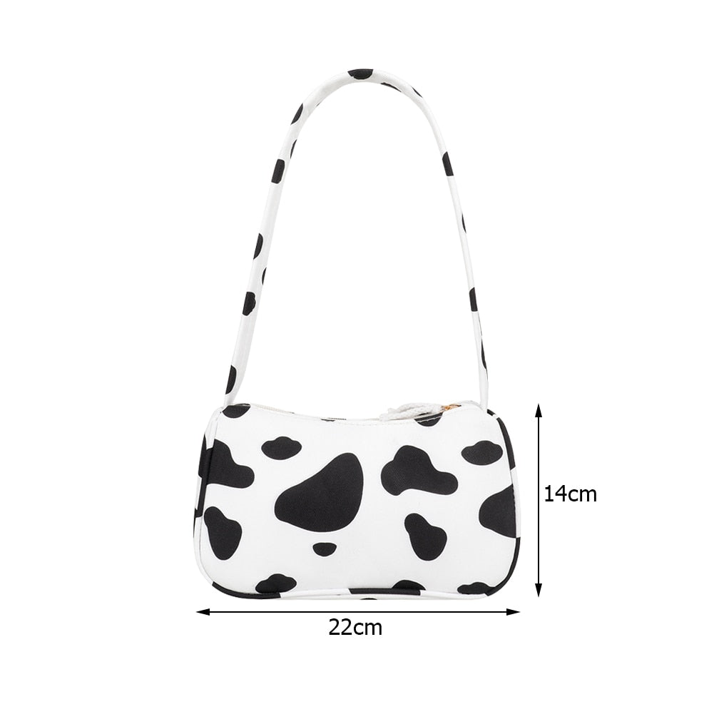 Animal Pattern Print Canvas Shoulder Underarm Bag Vintage Ladies Small Purse Handbags Casual All-match Fashion Women Square Bags
