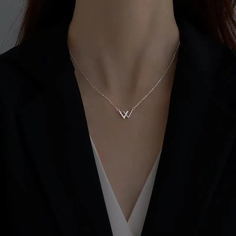 New Shiny Butterfly Double Layer Clavicle Chain Necklace