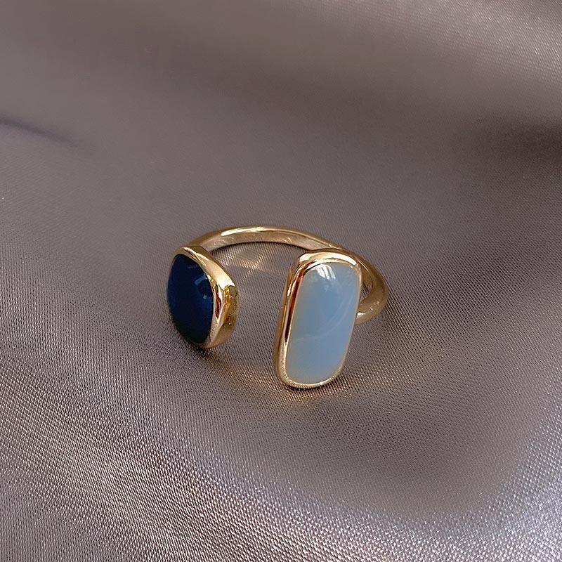 LATS French Retro Drop Glaze Gold Color Open Ring - Jeglowstore