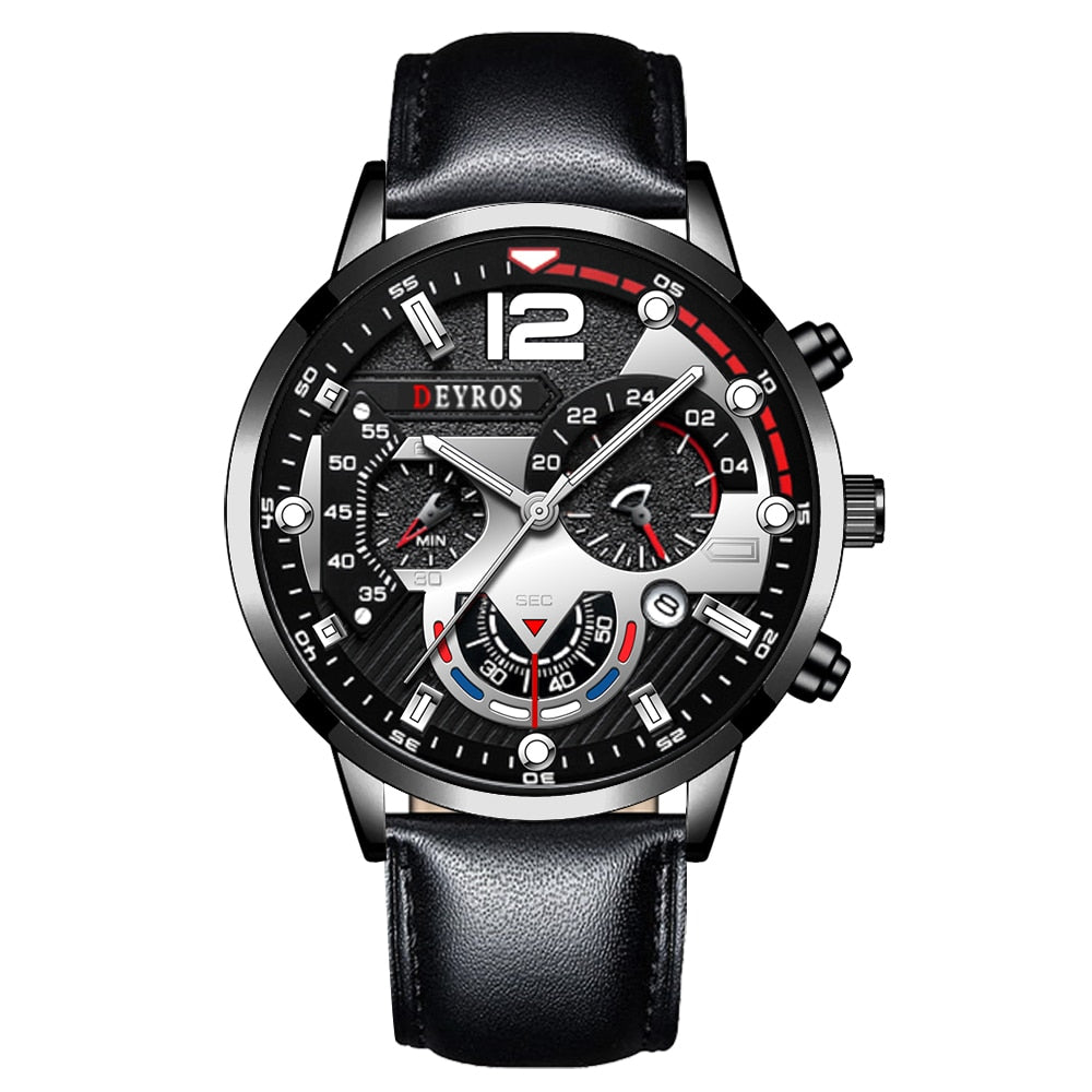 Luxury Stainless Steel Quartz Wristwatch