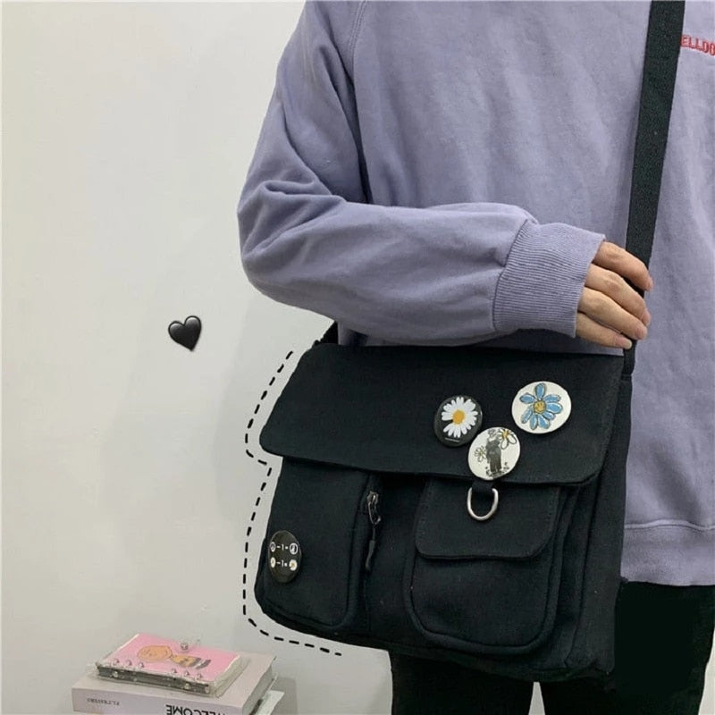 Xierya Women Canvas Messenger Bag Youth Ladies Fashion Shoulder Bag