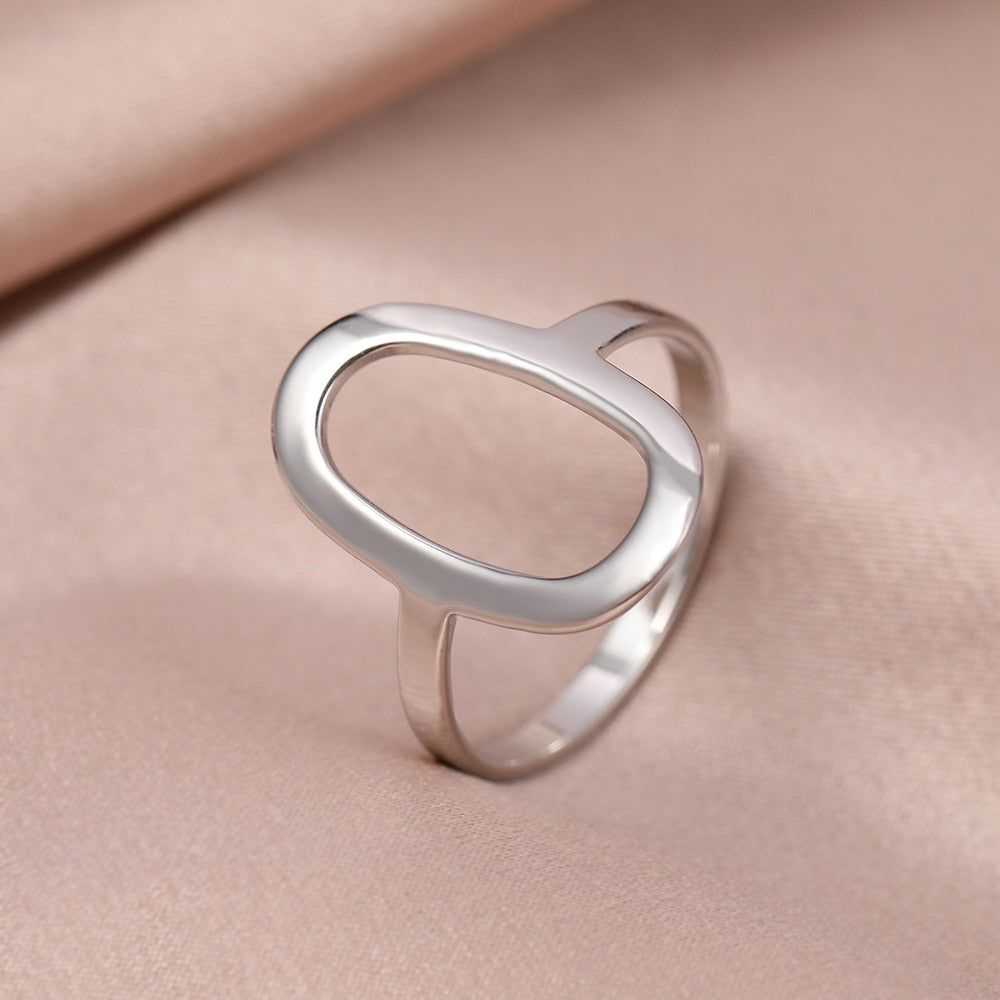 Stainless Steel Ring Geometric Rhombus Antique Ring