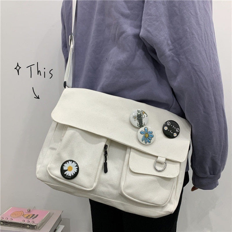 Fashion Women Canvas Shoulder Bag Large Capacity Crossbody