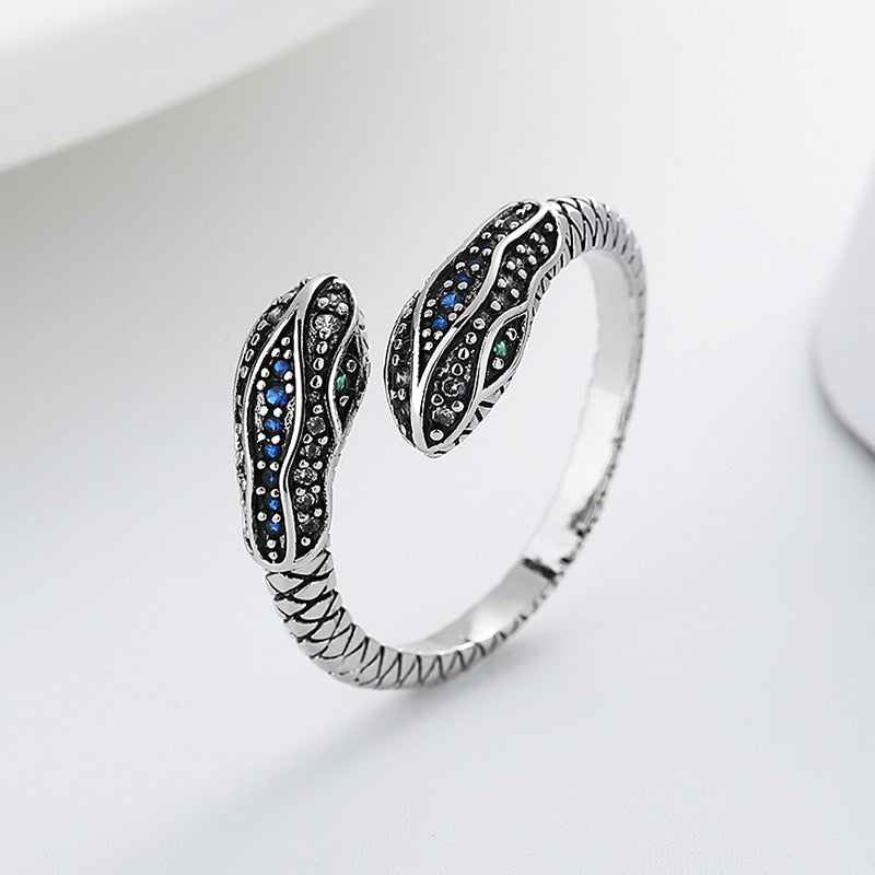 Zircon Moon Star Stainless Steel Adjustable Finger Ring
