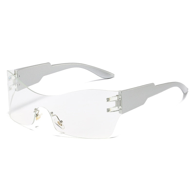 Kardashan Flat Top Shield Fashion Punk Sunglasses Women Y2K Sun Glasses