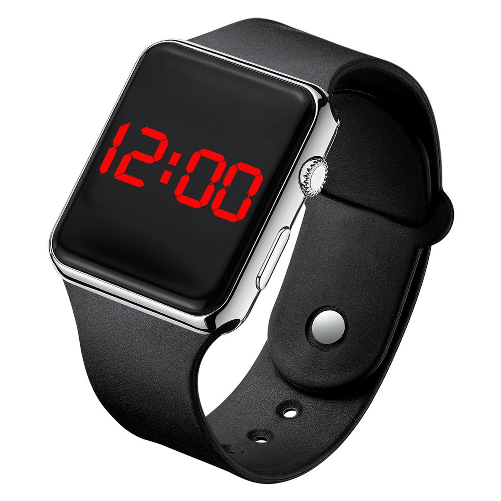 Electronic LED Digital Fashion Casual Simple Silicone Female Watch