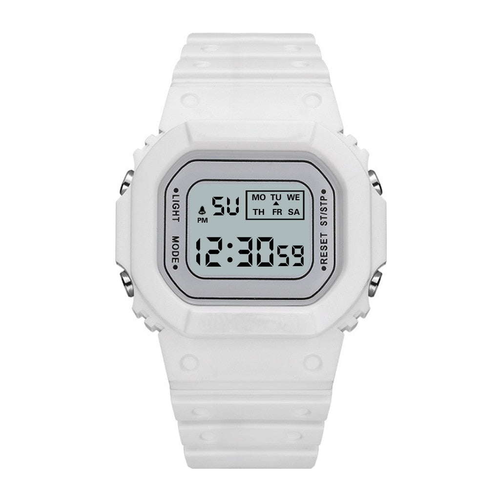PCV/F91W Steel Strap Watch LED Digital Watch Square Women Watches Vintage Sports Military Watches Electronic Wrist Band Clock