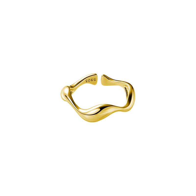 Modian 925 Sterling Silver Irregular Design Water Drop Stackable Finger Ring - Jeglowstore