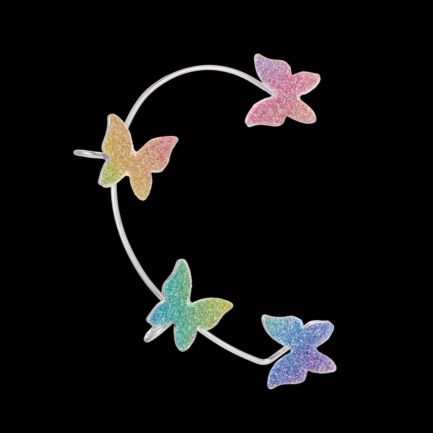 Korean Style Sparkling Zircon Butterfly Ear Clips Without Piercing
