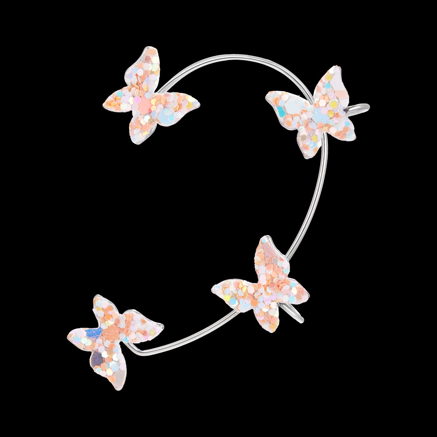 Korean Style Sparkling Zircon Butterfly Ear Clips Without Piercing