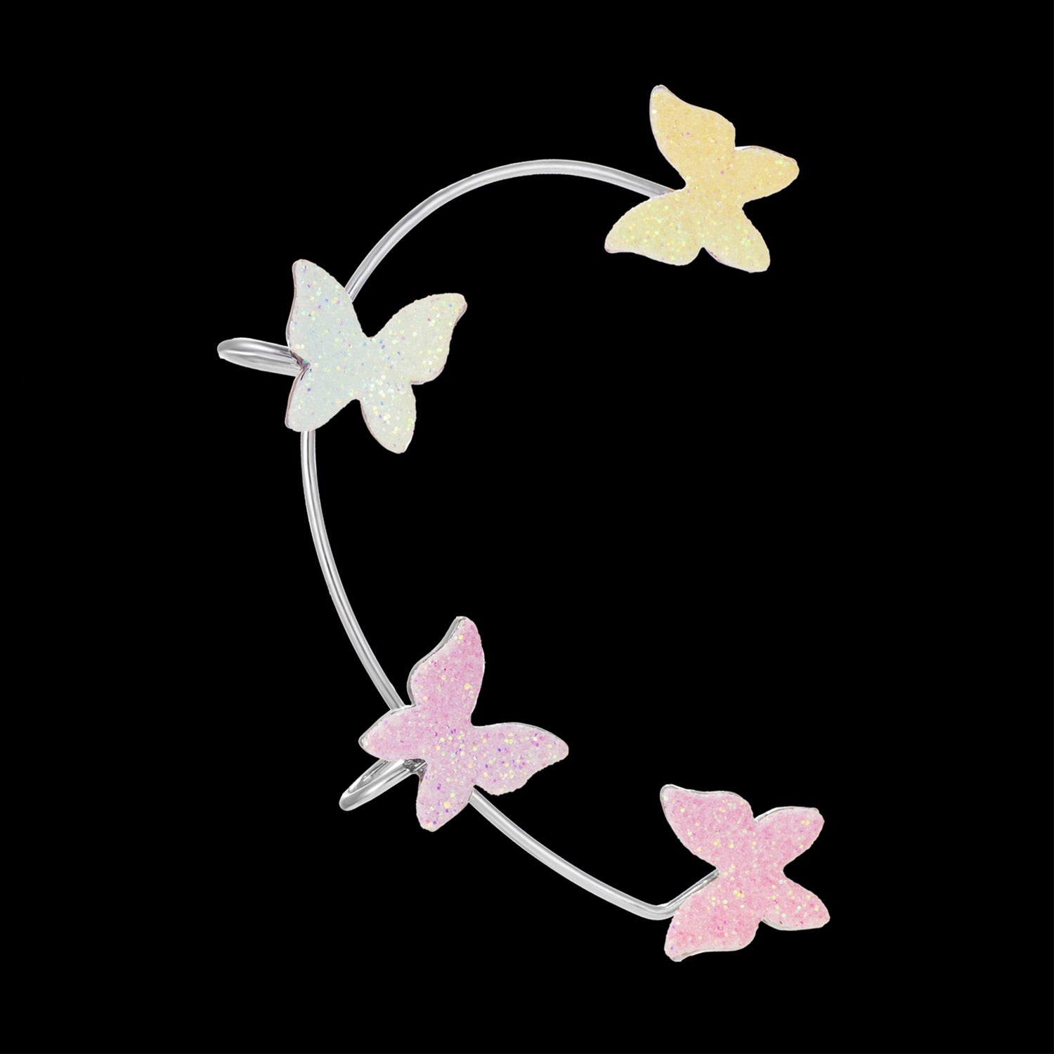 Korean Style Sparkling Zircon Butterfly Ear Clips Without Piercing