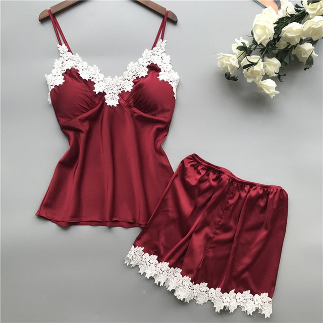 Summer New Ice Silk Thin Section Women Pajamas