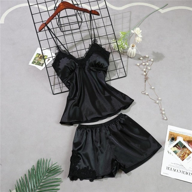 5 Pieces Silk Home Women Pajamas