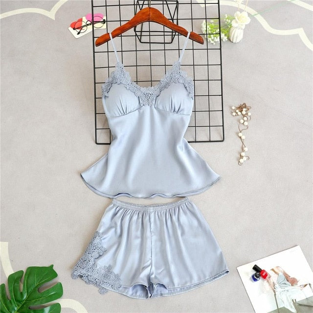 5 Pieces Silk Home Women Pajamas