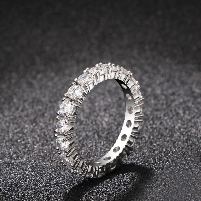 White Color Inlay Cubic Zircon Ring - Shopeasywear